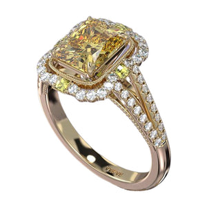 Unique Yellow Citrine Ring Gold For Women Party Jewelry