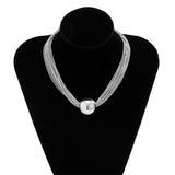 Punk Ball Pendant Choker Necklace For Women Gold Party Jewelry