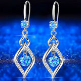 Purple Zircon Earrings 925 Silver Women  Wedding Jewelry