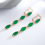 Luxury Green Emerald Dangle Jewelry et For Woman Wedding Jewelry