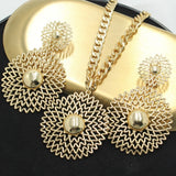 Jewellery Set Gold Jewelry for Women Wedding Bride Necklace Earrings