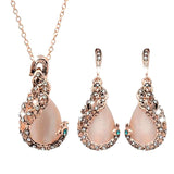 Waterdrop Rhinestone Pendant Jewelry Set Women Wedding Jewelry