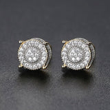 Vintage Gold Punk Iced Zircon Stud Earrings for Women Wedding  Jewelry