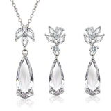 Luxury Water Drop Jewelry Sets Necklace Earrings Romantic Women Wedding