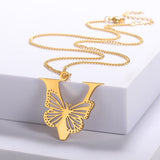 Big Butterfly Letters Pendant Necklaces For Women Jewelry