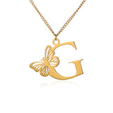 Big Butterfly Letters Pendant Necklaces For Women Jewelry