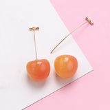 Cherry Long Drop Earrings Women Wedding Jewelry