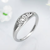 Carve flowers Ring Women Gold Engagement Party Jewelry