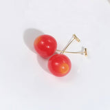 Cherry Long Drop Earrings Women Wedding Jewelry