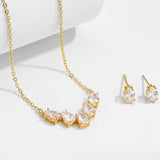 Charm Water Drop Zircon Jewelry Set For Women Bride Jewelry Gift