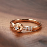 Classic White Zircon Ring For Women 585 Rose Gold Wedding Fine Jewelry