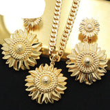 Jewellery Set Gold Jewelry for Women Wedding Bride Necklace Earrings