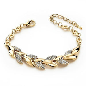 Luxury Braided Leaf Bracelet Charm Anniversary for Women Jewelry