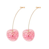 Cherry Long Drop Earrings Women Wedding Jewelry