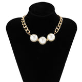 Punk Ball Pendant Choker Necklace For Women Gold Party Jewelry