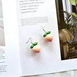 Cherry Long Drop Earrings Women Wedding Jewelry