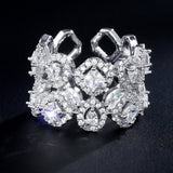 Luxury White Gold Engagement Ring for Women Party Jewelry