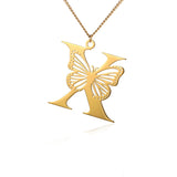 Big Butterfly Letters Pendant Necklaces For Women Jewelry