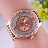 Gold Diamond Watch For Women Quartz Wrist  Jewelry