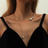 Big White Pearls Necklace For Women Gold Wedding Jewelry Gifts