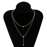 Punk Ball Pendant Choker Necklace For Women Gold Party Jewelry