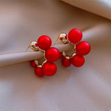 Vintage Red Angel Pearl Earrings For Women Wedding Party Jewelry