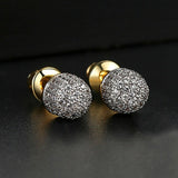 Unique Punk Iced Zircon Stud Earrings for Women Gold Wedding Jewelry