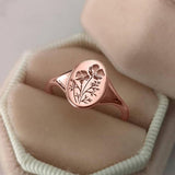 Carve flowers Ring Women Gold Engagement Party Jewelry