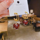 Cherry Long Drop Earrings Women Wedding Jewelry