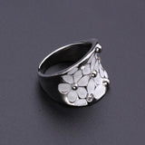 Flower Oil Dripping Ring for Women Wedding Jewellery