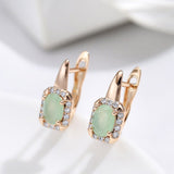 Ethnic Zircon Drop Earrings 585 Rose Gold For Women Wedding Jewelry