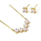 Charm Water Drop Zircon Jewelry Set For Women Bride Jewelry Gift