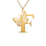 Big Butterfly Letters Pendant Necklaces For Women Jewelry