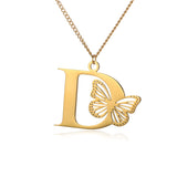 Big Butterfly Letters Pendant Necklaces For Women Jewelry