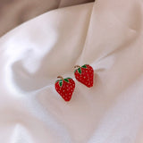 Cherry Long Drop Earrings Women Wedding Jewelry