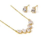 Charm Water Drop Zircon Jewelry Set For Women Bride Jewelry Gift