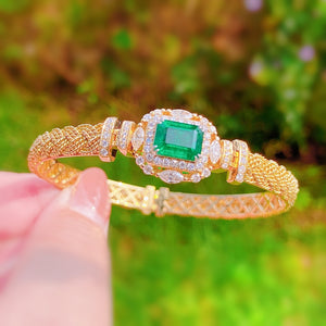 Luxury Emerald Bracelet Gemestone Bangle for Women Jewelry