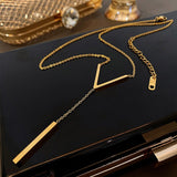 V-shaped Clavicle Necklace Gold chain Women Wedding jewelry