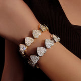 Luxury Bling Heart Chain Bracelet for Women Wedding Jewelry Gift