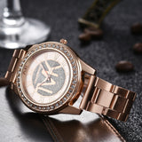 Gold Diamond Watch For Women Quartz Wrist  Jewelry