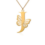 Big Butterfly Letters Pendant Necklaces For Women Jewelry