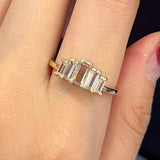 Simple White Zircon Ring Gold Wedding Jewelry for Women