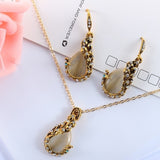 Waterdrop Rhinestone Pendant Jewelry Set Women Wedding Jewelry