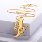 Big Butterfly Letters Pendant Necklaces For Women Jewelry