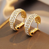 Classic Drill Zircon Hoop Earrings For Women Anniverssary Jewelry