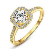 1Carat Square Diamond Ring Silver Engagement Women Jewelry