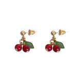 Cherry Long Drop Earrings Women Wedding Jewelry