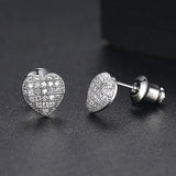 Unique Punk Iced Zircon Stud Earrings for Women Gold Wedding Jewelry