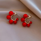 Vintage Red Angel Pearl Earrings For Women Wedding Party Jewelry