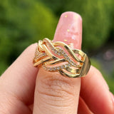 Luxury Inlaid Shiny Ring Gold for Women Wedding Engagement Jewelry